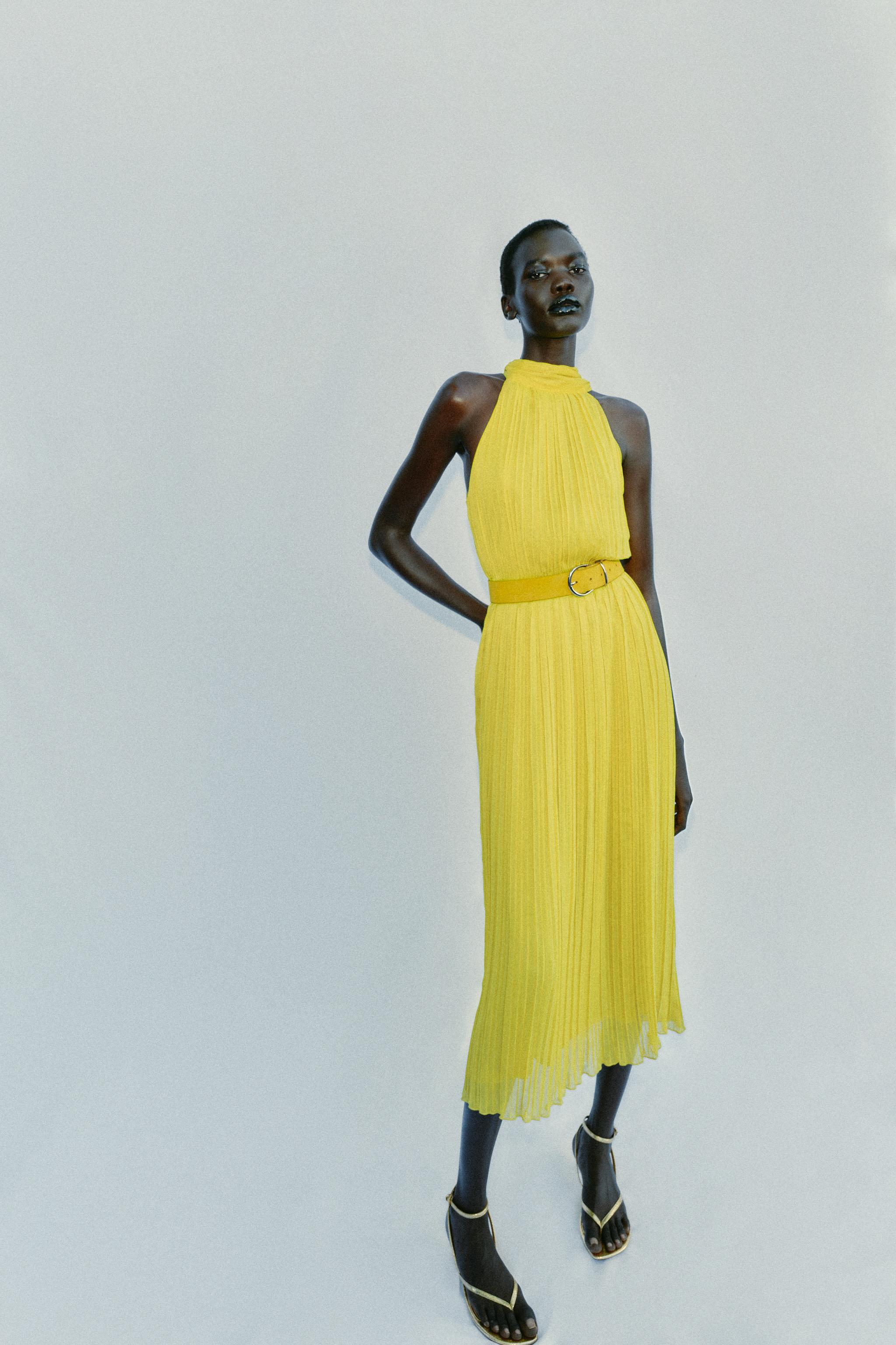 ROBE MI-LONGUE PLISSÉE